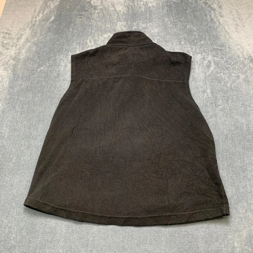 Caribou Creek Vest Mens Large Black Fleece Full Zip Mock Neck Hiking Outdoor